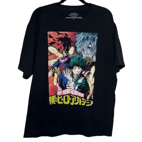 My Hero Academia Anime Black Graphic Tee Sz XL - Picture 1 of 3